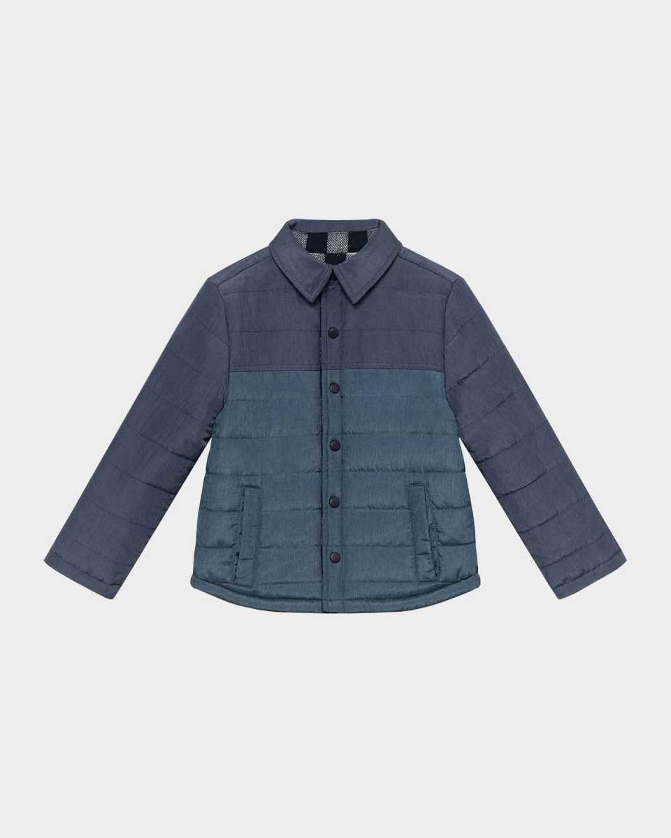 Boy's Reversible Flannel Puffer Jacket, Size 2T-